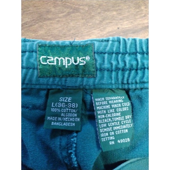 Pre Owned Campus Crew Men Shorts Color Green Size 36-38 Button Down Pockets - Picture 3 of 14